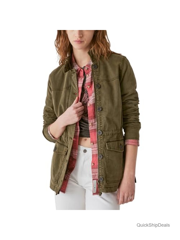 Button Front Casual Jacket With Pockets Utility Long Sleeve Lightweight